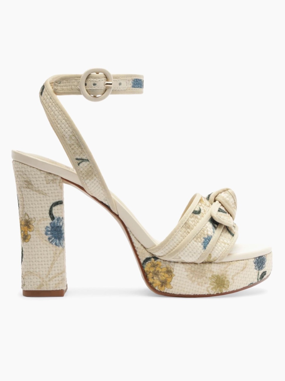 Alexandre Birman Grossgrain Raffia Platform 120mm Floral Sandals
